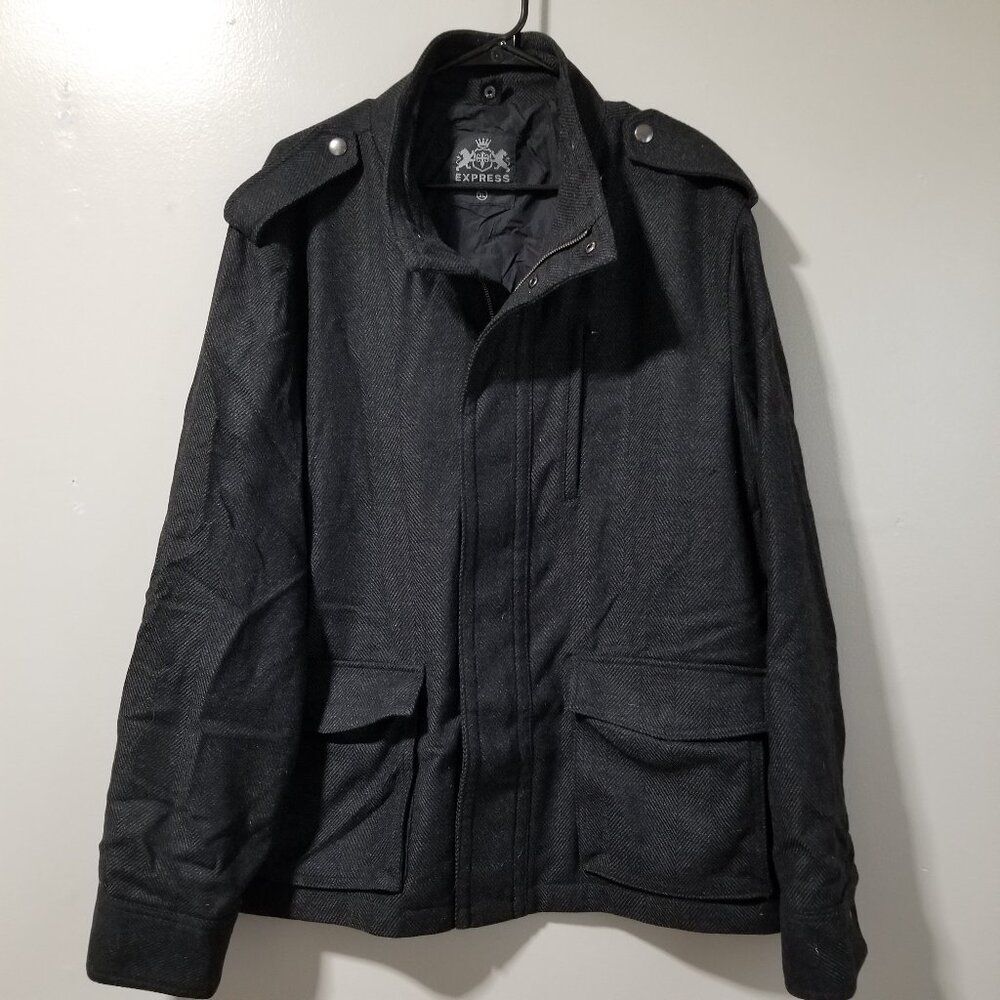 Express Military Style Jacket Wool Blend Men's XL
